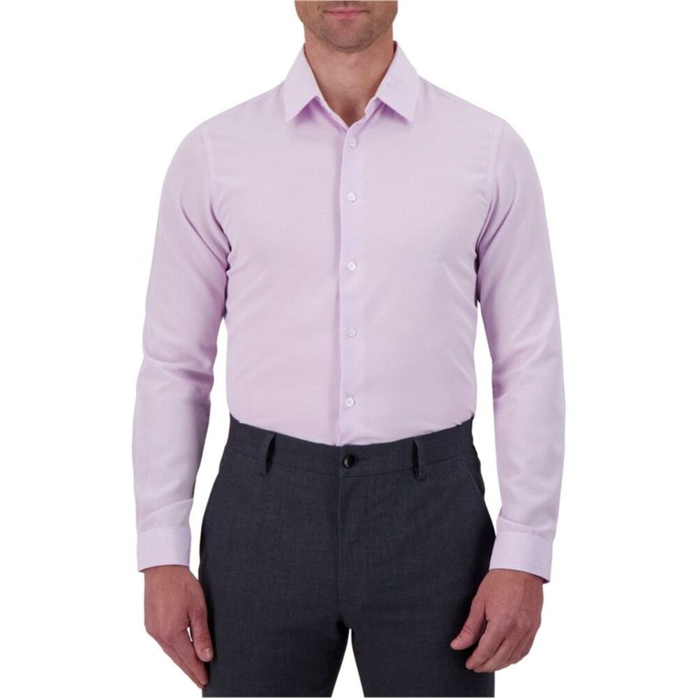 C-LAB Mens Houndstooth Print Button Down Dress Shirt, NWT
